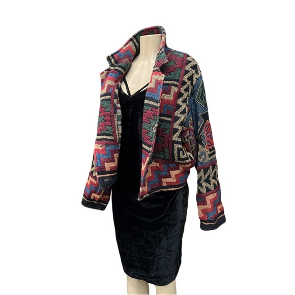 Unique Handmade Aztec Print Colorful Boho Jacket - Picture 2 of 11